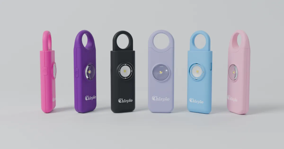 Chirpie Link, Link Fusion, Infinity and Infinity Fusion personal alarms in a row